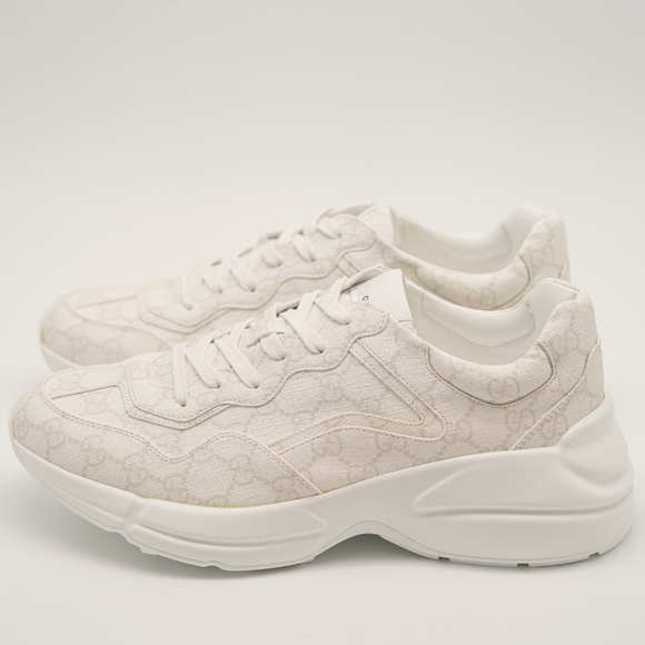size 12.5G 13 US Gucci Rhyton White GG Print Sneakers Leather - Picture 4 of 13